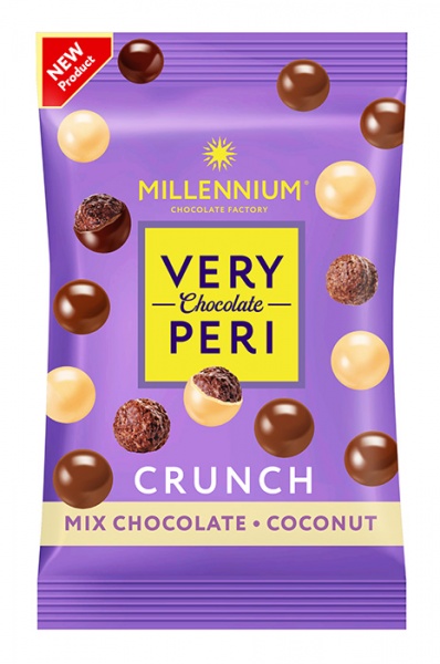 Драже Millennium Crunch в молочном и белом шоколаде с кокосом 80 г (Very Peri) 