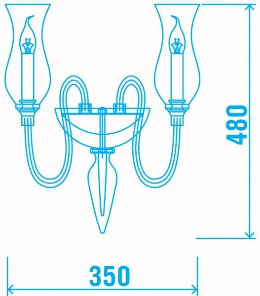 Бра Victoria Lighting 2x40 Вт E14 прозорий Capella 