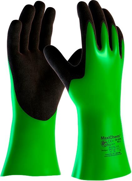 Перчатки ATG MaxiChem защитные промышленные химстойкие с покрытием нитрил L (9) 56-635