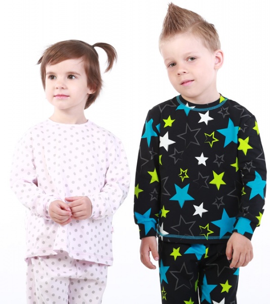 Пижама детская унисекс Beezy в разноцветные звезды р.86 черный 0218 
