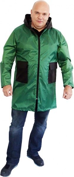 Плащ-дождевик на молнии, с капюшоном р. one size рост универсальный зеленый