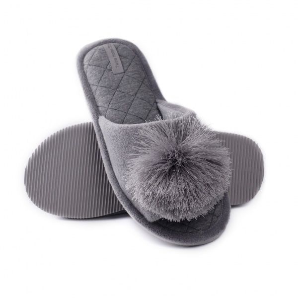 Капці домашні Twins HS-VL помпон р. 36-37 сірий 