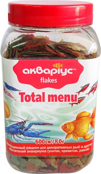 Корм Акваріус Тотал меню 600 мл 80 г