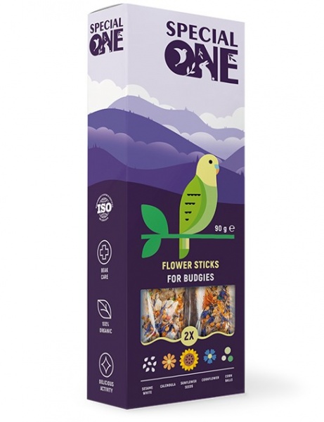 Корм SPECIAL ONE Палички Квіткові для хвилястих папуг 90 г PR242347