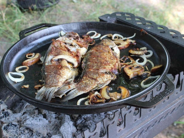 Казан Brizoll ø400 мм 152 мм 12 л чавунний азіатський 12 л з чавунною кришкою-сковородою