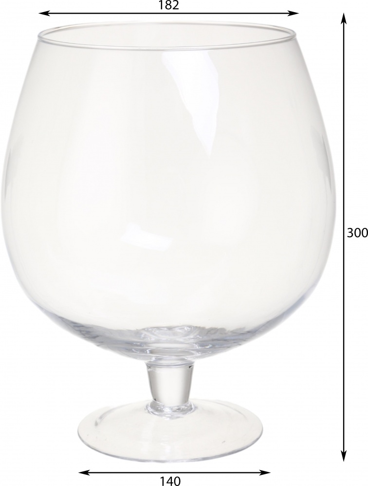 Ваза Wrzesniak Glassworks стеклянная коньячная 19-980B, 24,5*30