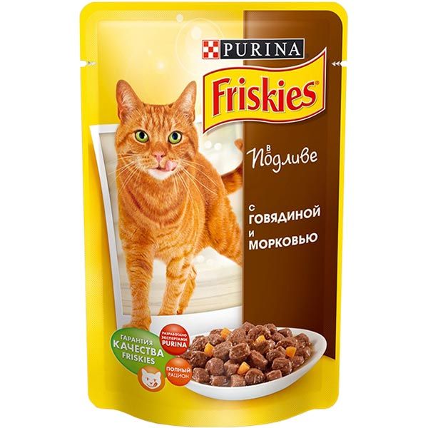 Корм Purina Friskies c яловичиною і морквою в підливі 100 г