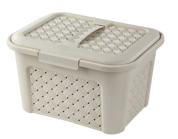 Кошик пластиковий Tontarelli 4787 TT для дрібниць айворі 172x276x218 мм