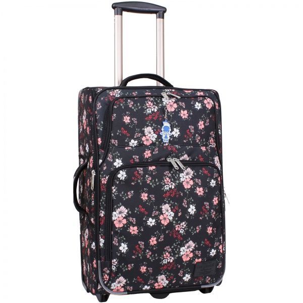 Чемодан Bagland Леон 51 л черный с рисунком 293 (0037666244) 