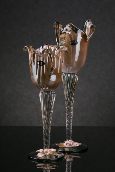 Ваза Stelo 4PT 13х13х29 см White cristal