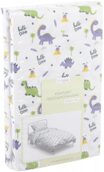 Комплект постельного белья Дино белый с рисунком