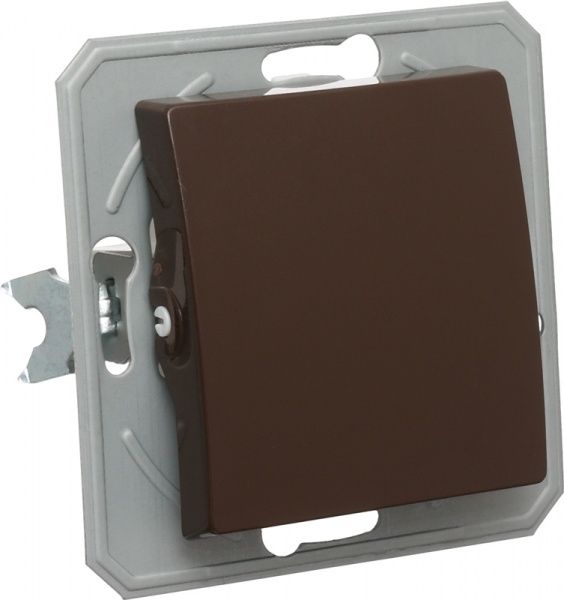 Перемикач перехресний одноклавішний TEM Ekonomik без підсвітки 10 А 250В шоколадний SE70CBXO-U