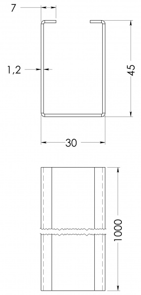 Профіль STOREHOUSE 30х45х1,2 мм 1000 мм