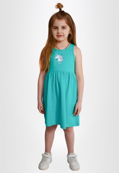 Платье Роза р.104 бирюзовый 200246 