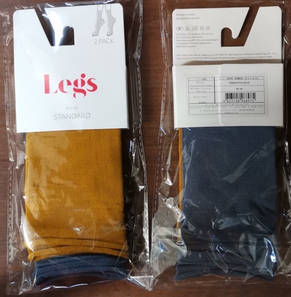 Набір шкарпеток жіночих Legs G05 SOCKS BAMBOO р.36-40 теракот/блакитний 2 шт.