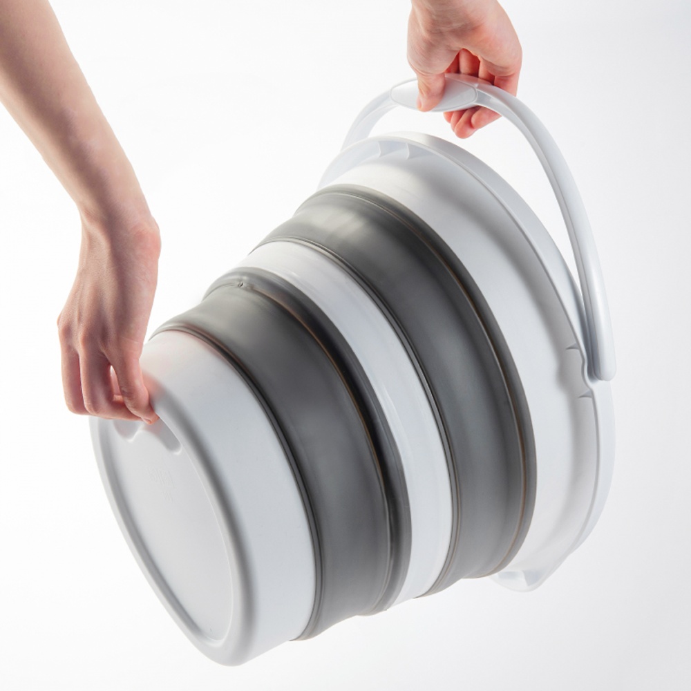 Відро звичайне MVM BIN-17 10 л білий/сірий