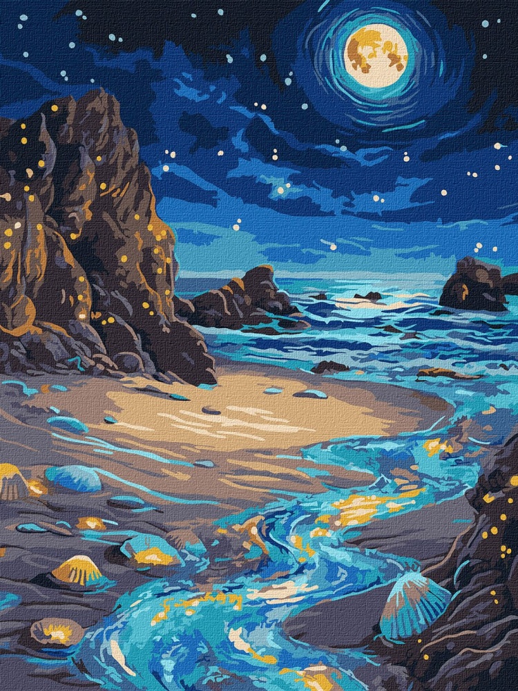 Картина по номерам Сияющий берег с красками металлик extra ©art_selena_ua 30х40 см Ideyka