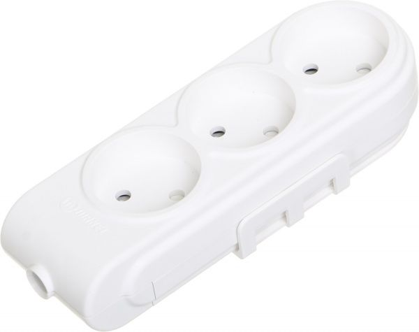 Колодка Makel с защитными шторками без заземления 3 гн. белый N3010000 