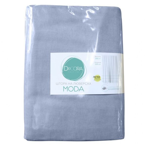 Штора Moda 200х268 см голубой Decora