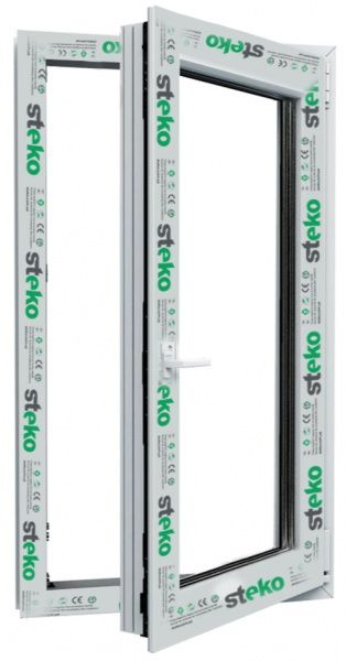 Окно поворотно-откидное Steko S500 60 600x1000 мм правое 