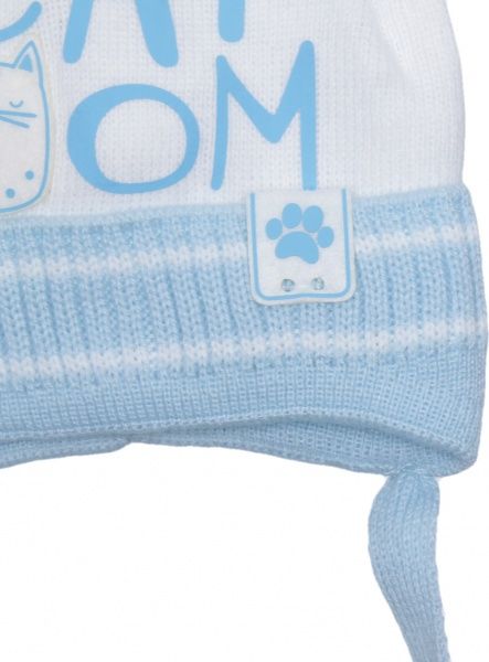 Шапочка дитяча для хлопчика Luna Kids р.36 білий із блакитним 2146 