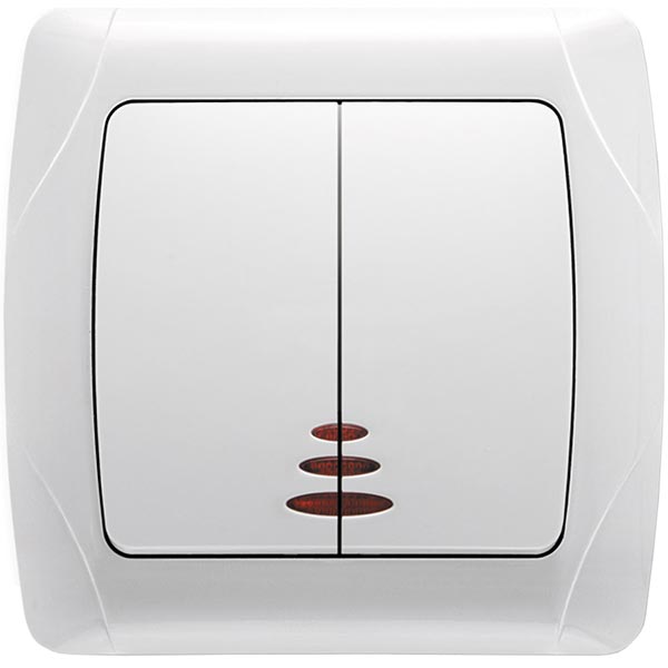 Выключатель двойной Viko Carmen 25.07.0015 белый