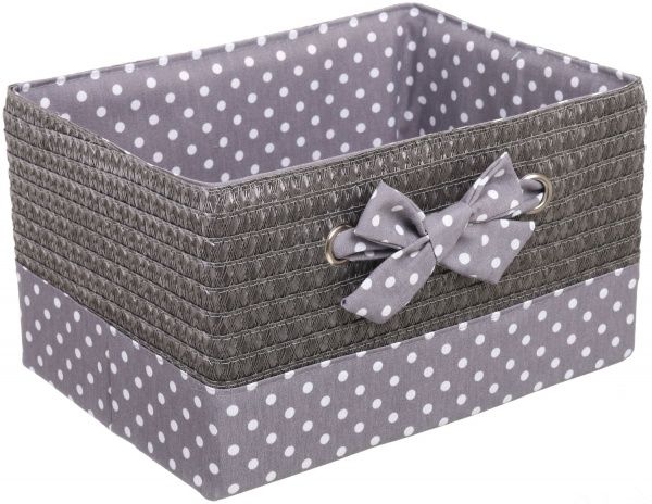 Корзина плетеная с текстилем Tony Bridge Basket 35x25x19 см DSA16-6AB-4 