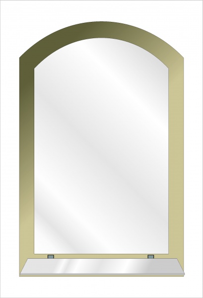 Зеркало настенное ЛАДА ГІВА 884 620х400 с полочкой бронза 