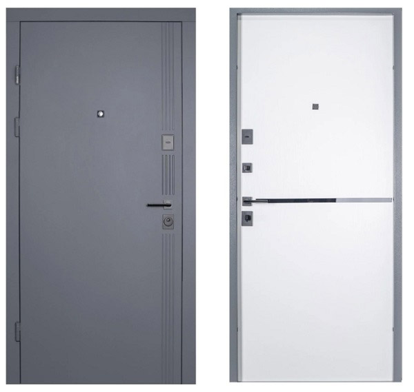 Дверь входная Abwehr АМ (547+251) 086 Л (АЦС + Б) антрацит/белый 2050x860 мм левая
