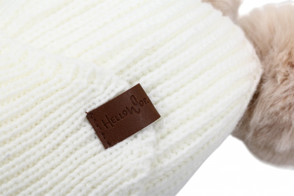 Шапка HW дитяча з мотузочками р.50-52 молочний