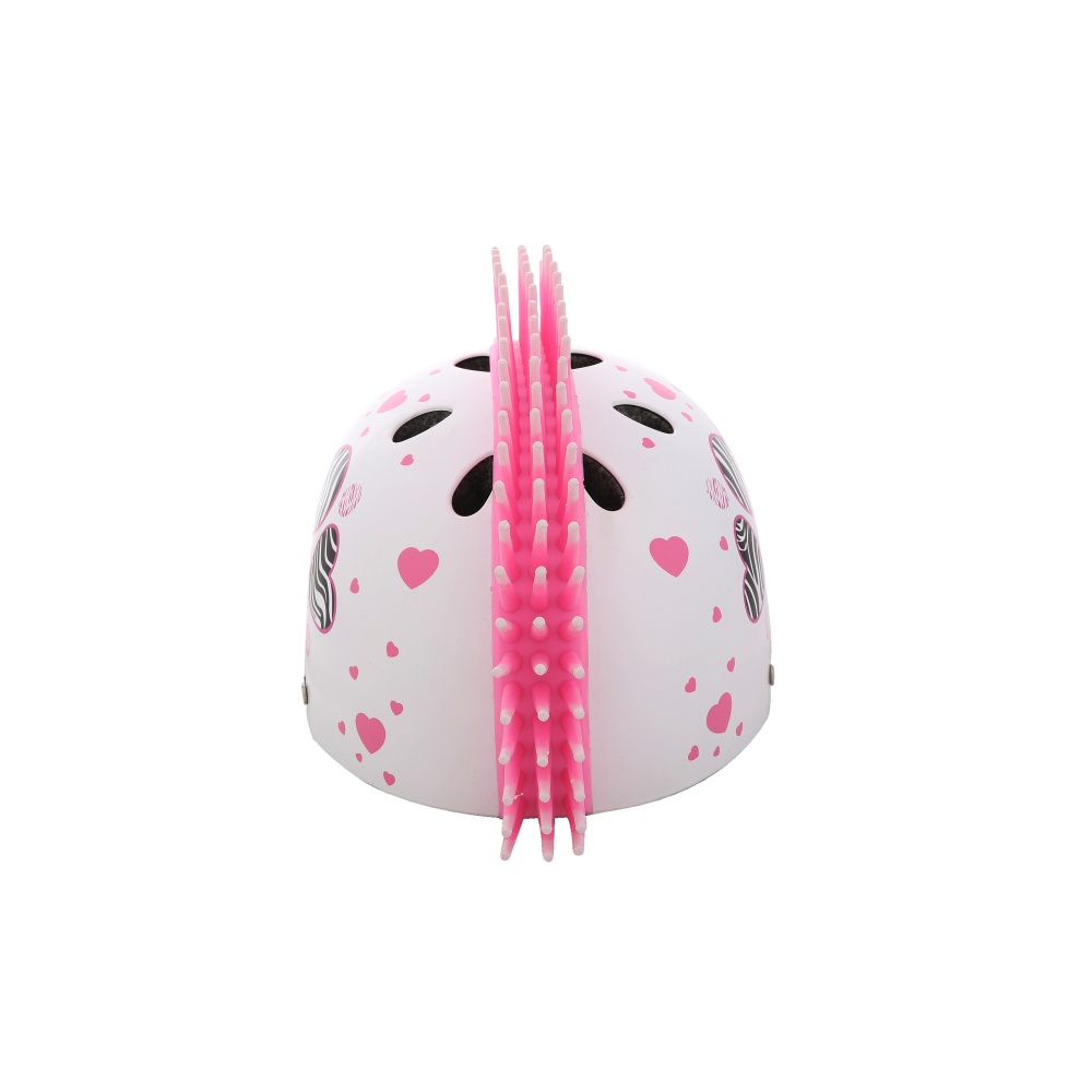 Шлем защитный STREETJAM Зебра белый с сердцем глянцевый (55-58 см)
