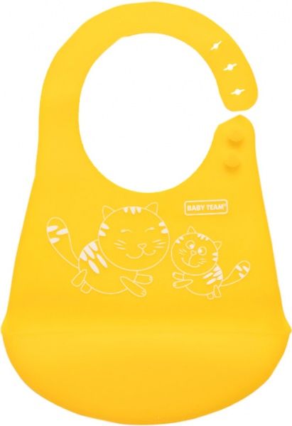 Нагрудник Baby Team силіконовий жовтий