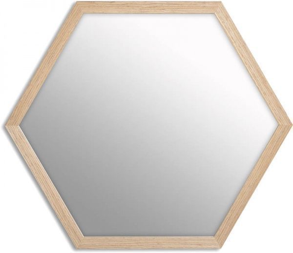 Зеркало настенное 6-угольник 13W 30x35 см d10 бежевый 