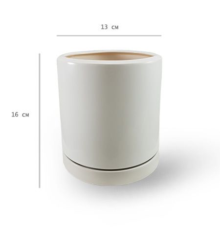 Горщик керамічний Резон Цикорій круглий 1,55 л білий (Р276біл) 