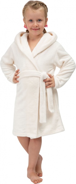 Халат детский для девочки Roksana Ушки №0051/90003 р.134-140 белый молочный 