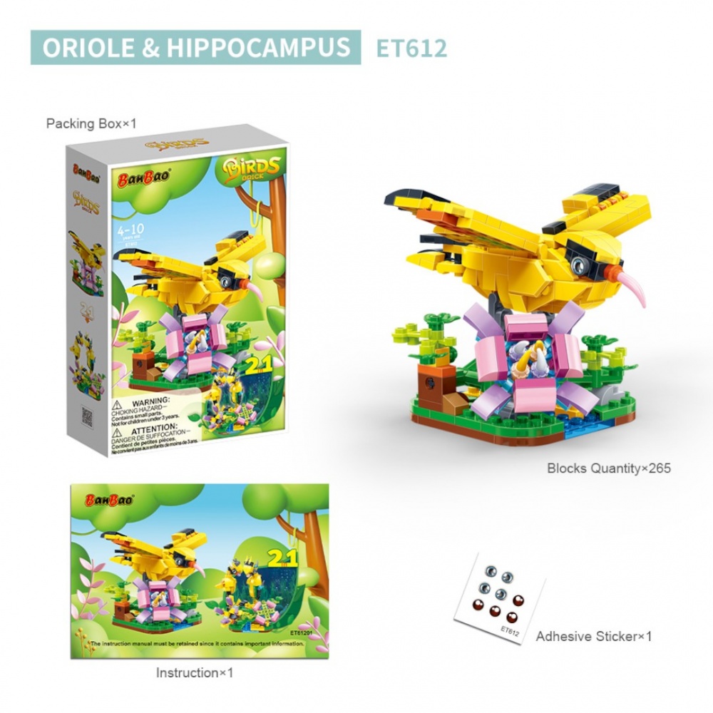 Конструктор BanBao 2в1 Іволга та морський коник ET612