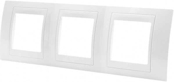 Рамка тримісна Schneider Electric Unica горизонтальна білий