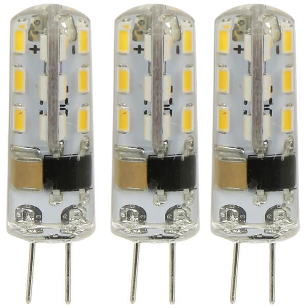 Лампа світлодіодна Eurolamp 3 шт./уп. 2 Вт капсульна прозора G4 220 В 3000 К DIY-LED-G4-0227(220)(3)