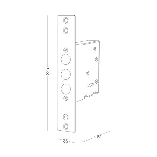 Замок врізний додатковий Horst HR-03S нікель