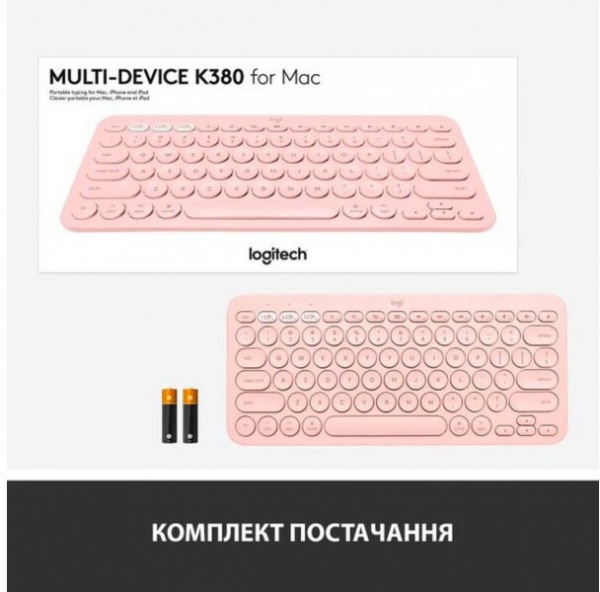 Клавіатура Logitech K380 for MAC Multi-Device Bluetooth Keyboard (L920-010406) rose 