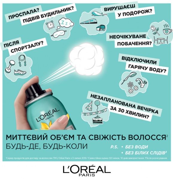 Сухой шампунь L'Oreal Paris Magic shampoo Трояндова спокуса 200 мл 