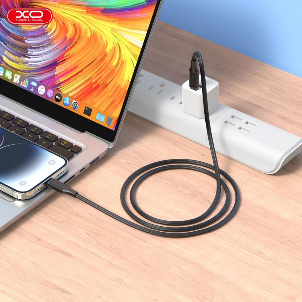 Кабель Xo NB-Q265B-CC USB-C to USB-C 60W Power Delivery 1 м black (NB-Q265B-CC.black)