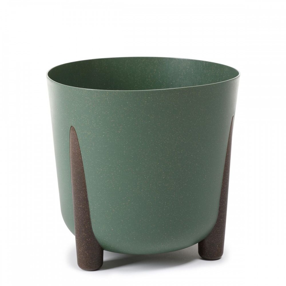 Вазон пластик FRIDA 25,5х25,3 см круглий зелений матовий 8,1 л Lamela (9422456)