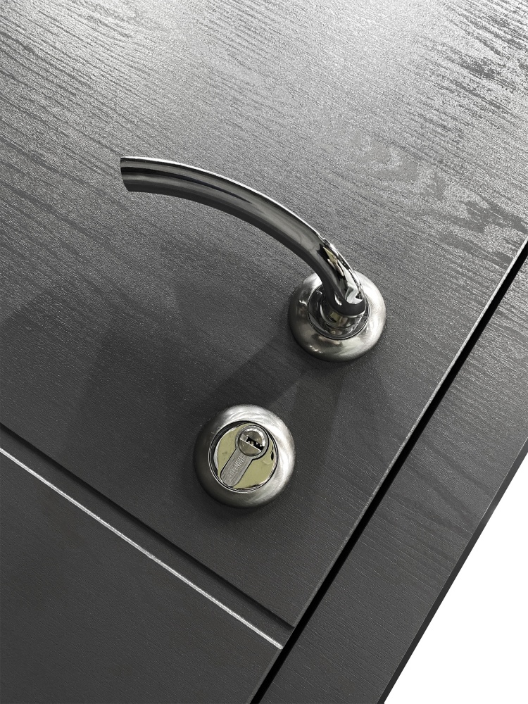 Дверь входная Министерство дверей Молодежная дуб грифель / дуб пломбир 2050х860 мм правая