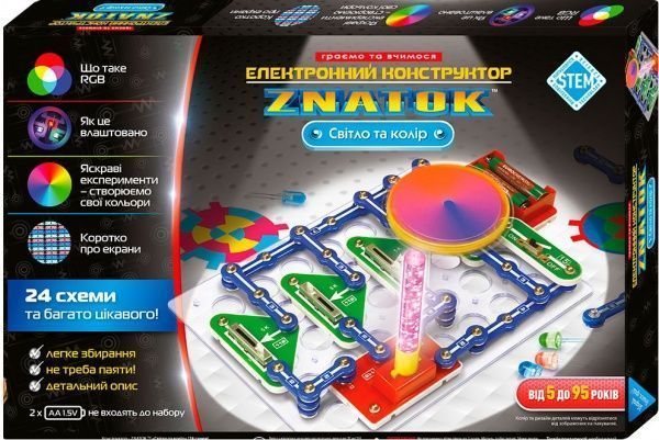 Конструктор Знаток Світло і колір 24 схеми 70799
