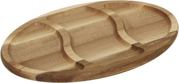 Дошка для подачі страв овальна дерев'яна дошка 30х45 см 