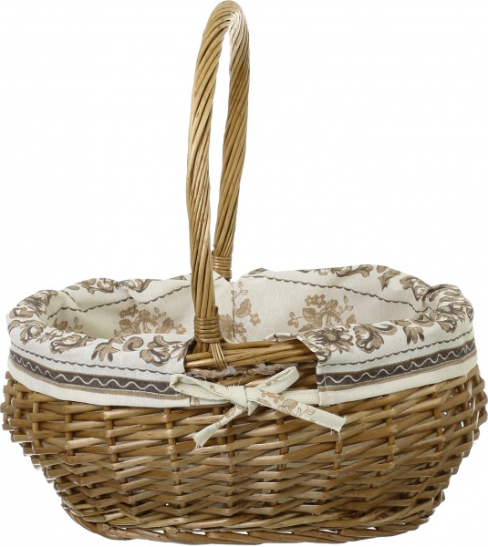 Корзинка плетеная с текстилем 37х31х19/41 см EBE18-11-1 