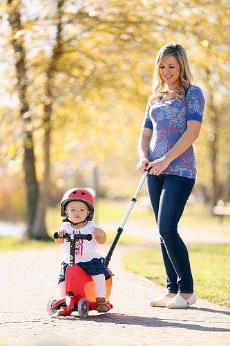 Самокат-беговел Micro Mobillity Systems Mini Micro 2go deluxe red plus красно-черный MMD032 