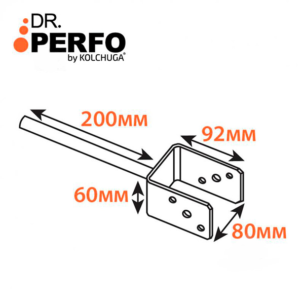 Опора колони 80x60x92мм 4мм 