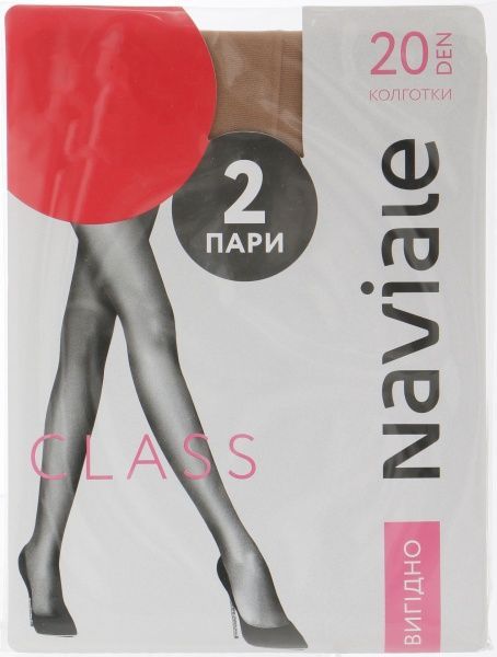 Колготки NAVIALE 1002 CLASS 2 пары 20 den naturale р. 2 натуральный 